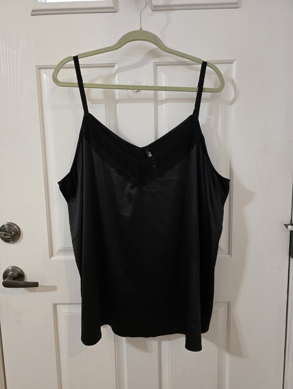 torrid Black Satin Lace-Trim Camisole